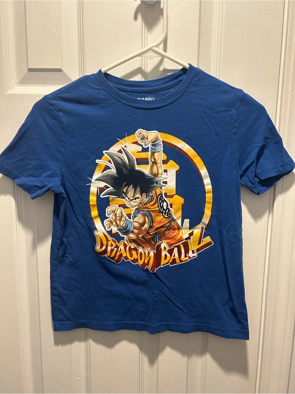Old Navy Blue Dragon Ball Graphic Tee with Orange Accents